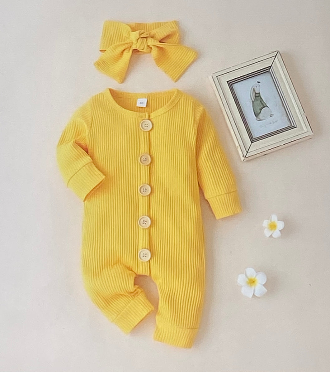 Yellow jumpsuit with headband