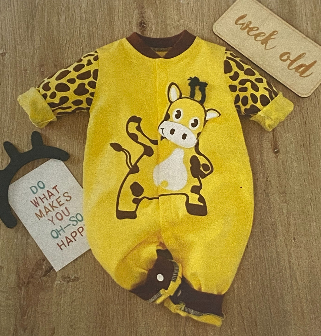 Yellow giraffe jumpsuit